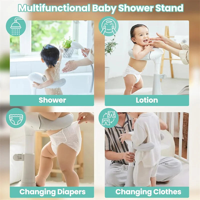 Foldable Baby & Toddler Bath Stand: Anti-Slip, Easy to Install, Standing Bath Design