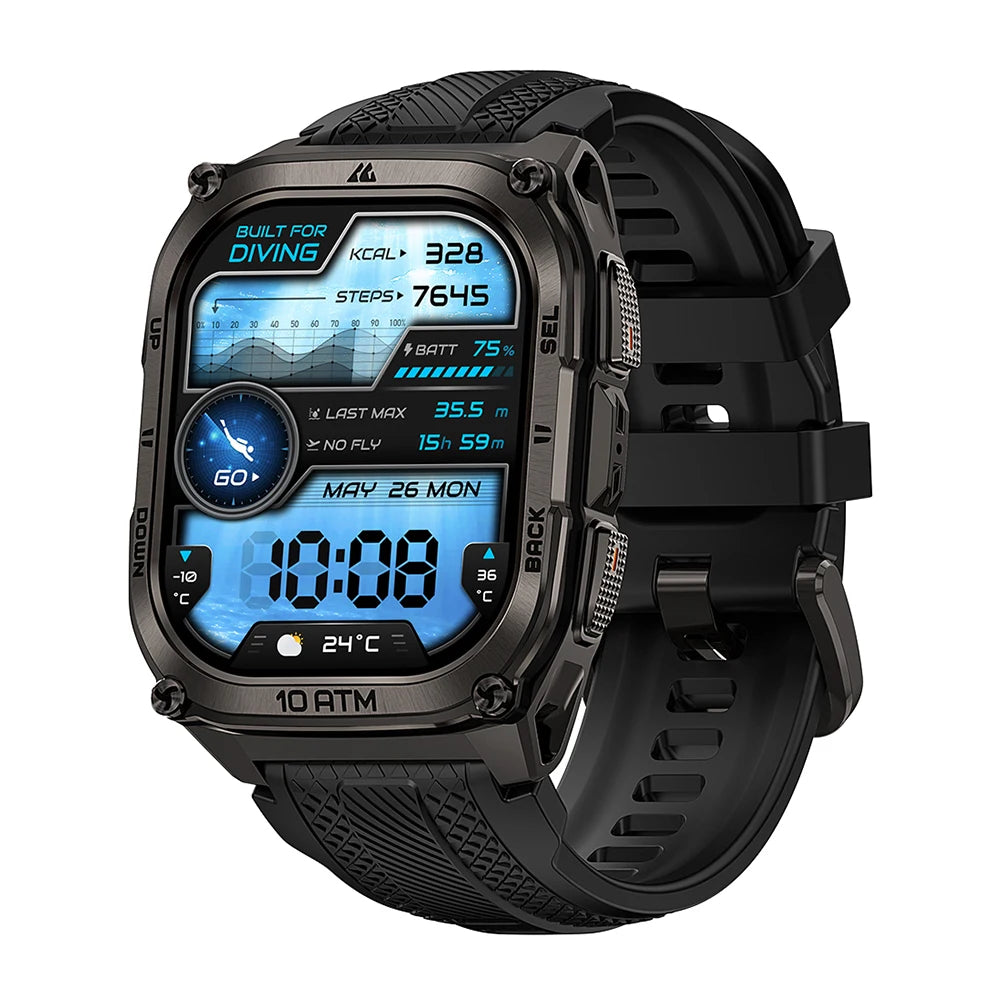 Tank M4 Smart Watch Stainless Steel 6-Sat GPS Offline Maps 10ATM Waterproof 45M Dive 24/7 Health Monitor for Android iOS