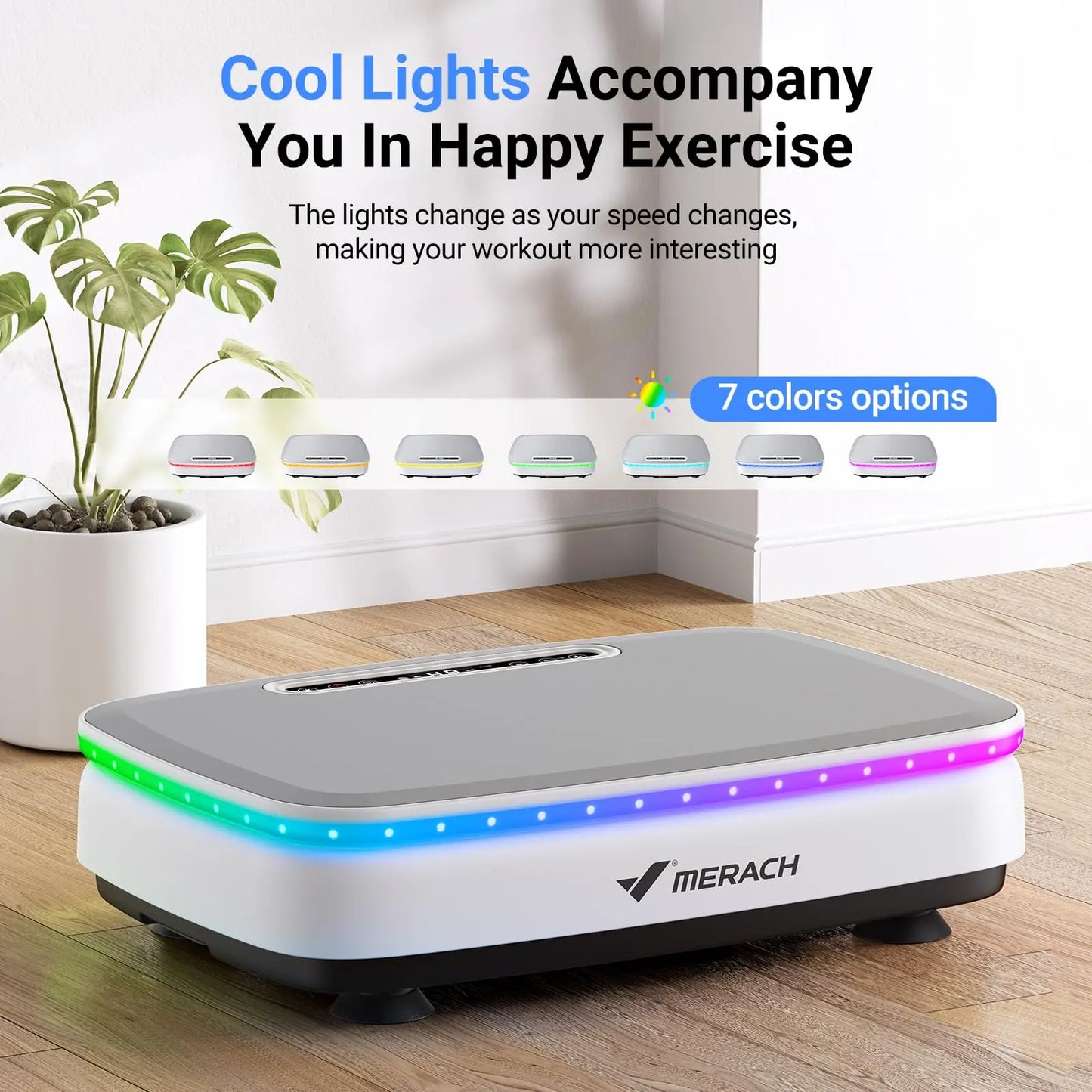 Vibration Plate Exercise Machine with Light Whole Body Workout Power Vibrate Platform Vibration Plate Lymphatic Drainage