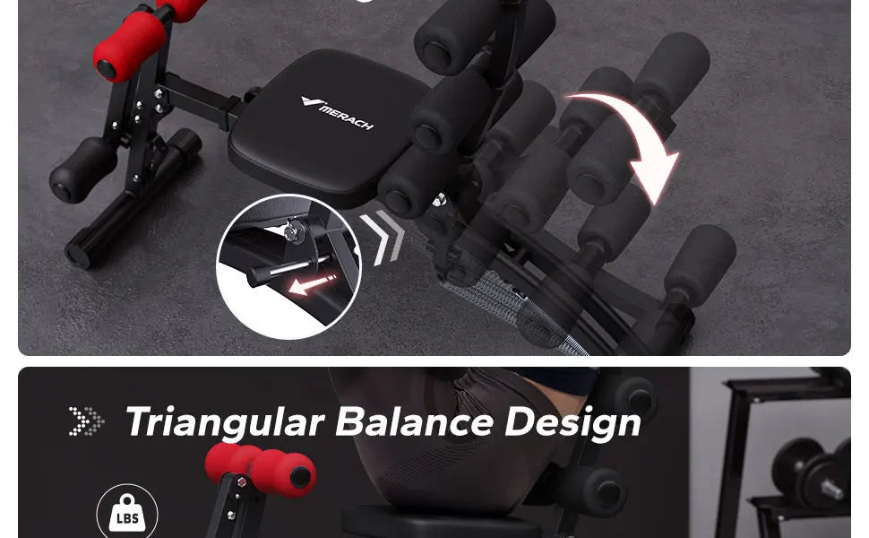 Ab Machine Multi-Functional Adjustable Ab Trainer Workout Bench for Home Gym Sit Up Machine for Abdominal Exercise Chair