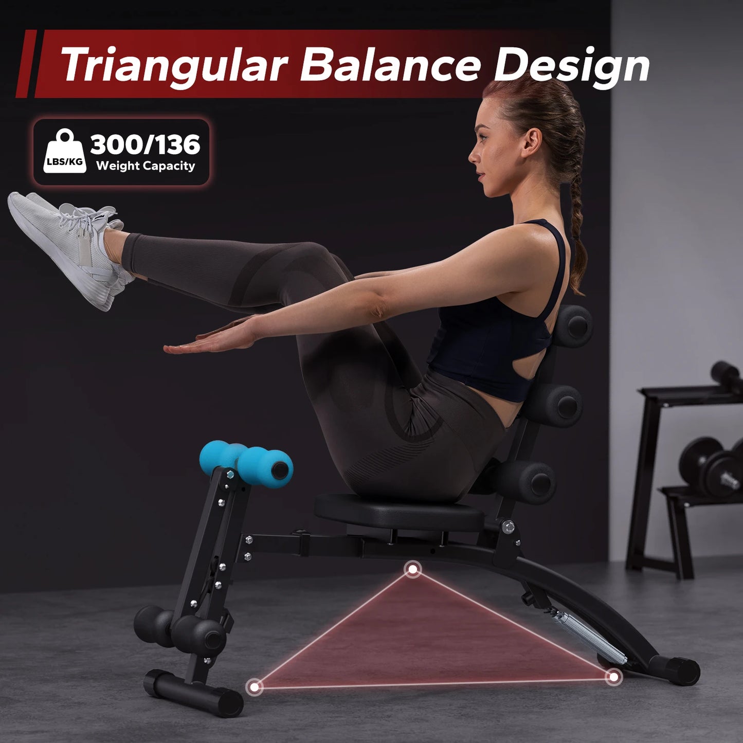 Ab Machine Multi-Functional Adjustable Ab Trainer Workout Bench for Home Gym Sit Up Machine for Abdominal Exercise Chair