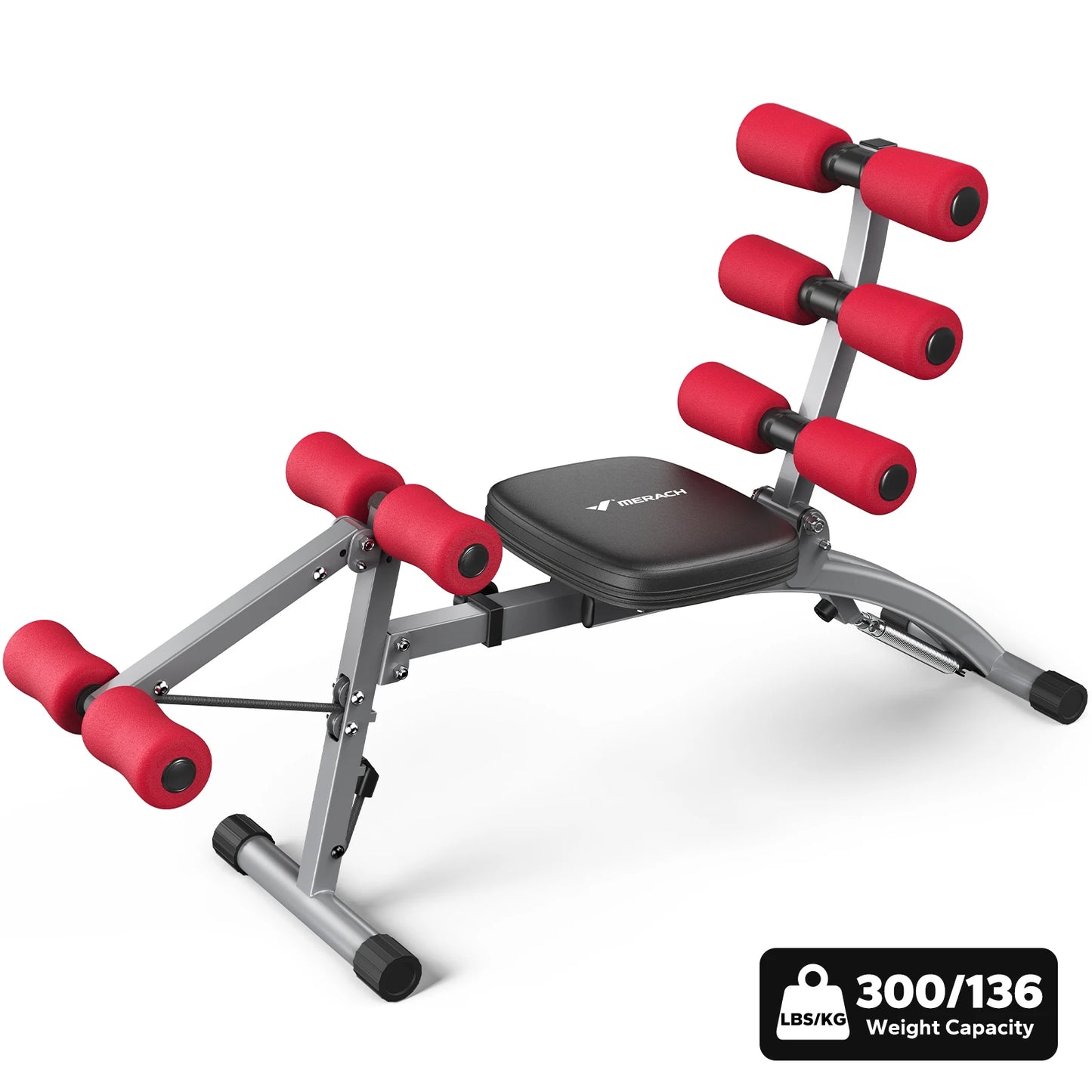 Ab Machine Multi-Functional Adjustable Ab Trainer Workout Bench for Home Gym Sit Up Machine for Abdominal Exercise Chair