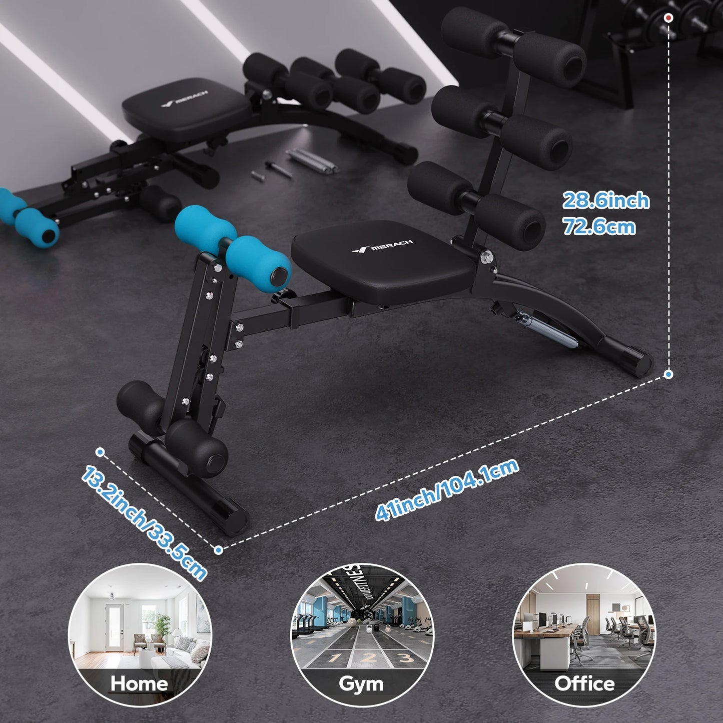 Ab Machine Multi-Functional Adjustable Ab Trainer Workout Bench for Home Gym Sit Up Machine for Abdominal Exercise Chair