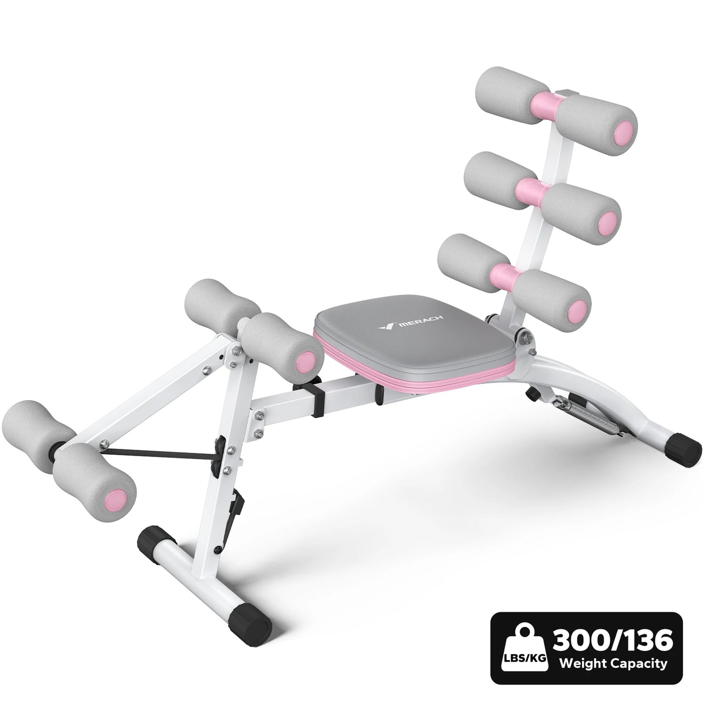 Ab Machine Multi-Functional Adjustable Ab Trainer Workout Bench for Home Gym Sit Up Machine for Abdominal Exercise Chair