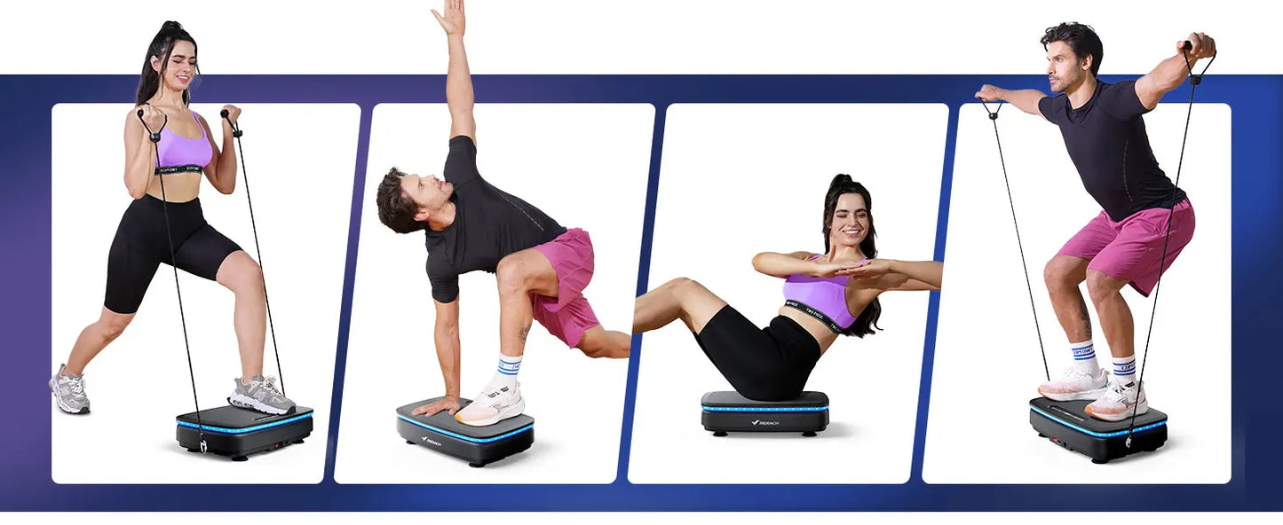 Vibration Plate Exercise Machine with Light Whole Body Workout Power Vibrate Platform Vibration Plate Lymphatic Drainage