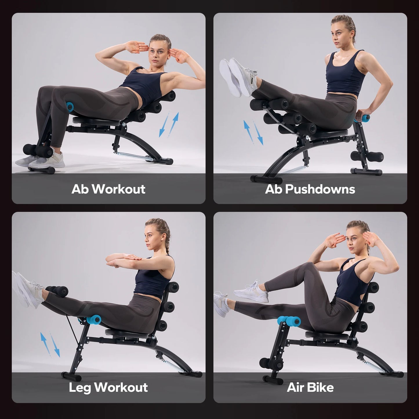 Ab Machine Multi-Functional Adjustable Ab Trainer Workout Bench for Home Gym Sit Up Machine for Abdominal Exercise Chair