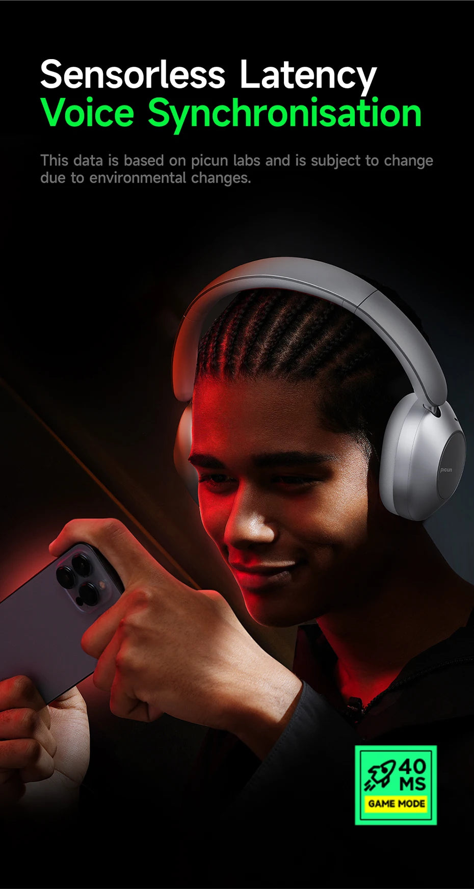 Active Noise Cancelling Bluetooth Headset Hi-Res ANC Head Tracking 3D Audio Wireless Headphones APP Control Low Latency