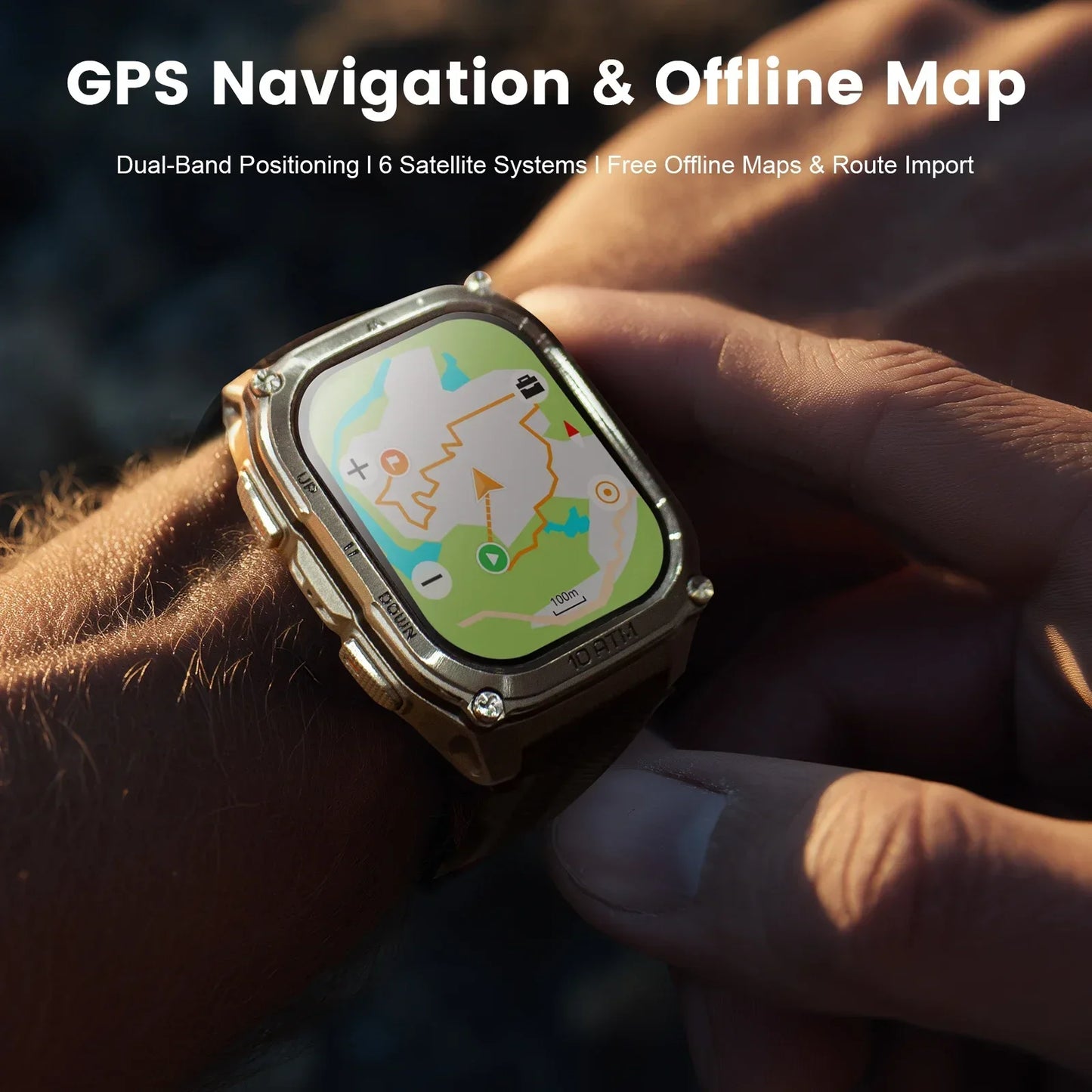 Tank M4 Smart Watch Stainless Steel 6-Sat GPS Offline Maps 10ATM Waterproof 45M Dive 24/7 Health Monitor for Android iOS