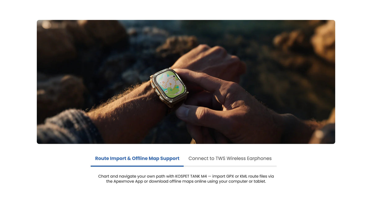 Tank M4 Smart Watch Stainless Steel 6-Sat GPS Offline Maps 10ATM Waterproof 45M Dive 24/7 Health Monitor for Android iOS