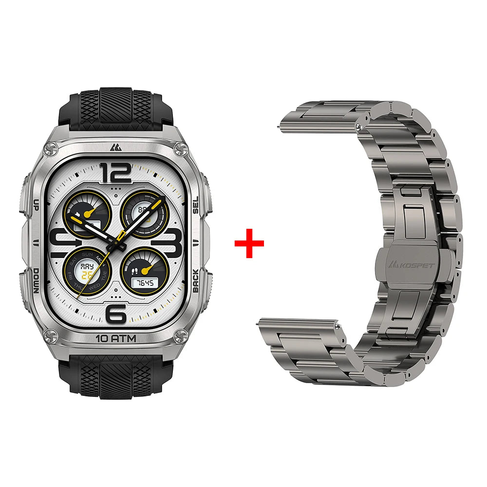 Tank M4 Smart Watch Stainless Steel 6-Sat GPS Offline Maps 10ATM Waterproof 45M Dive 24/7 Health Monitor for Android iOS