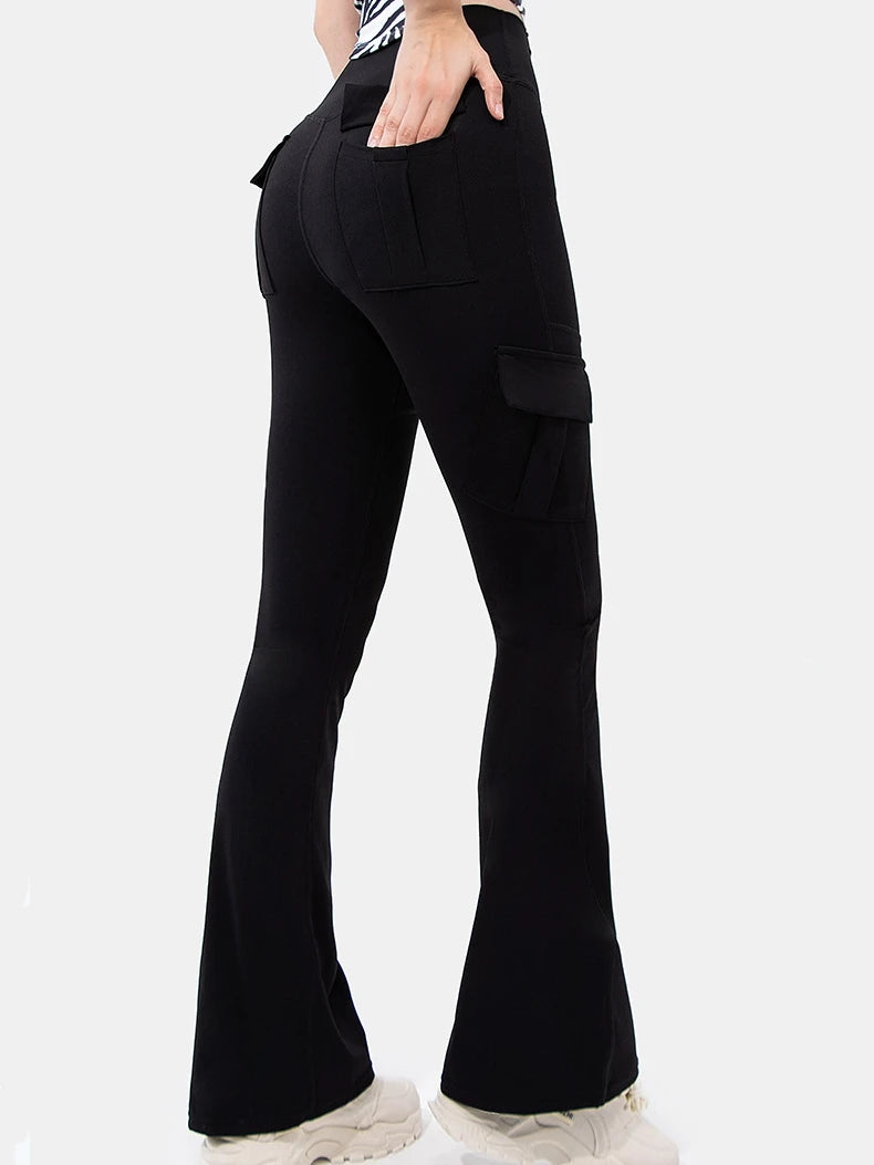 Women's Thick High-Waisted Yoga Pants with Pockets, Tummy-Control Workout Running Leggings