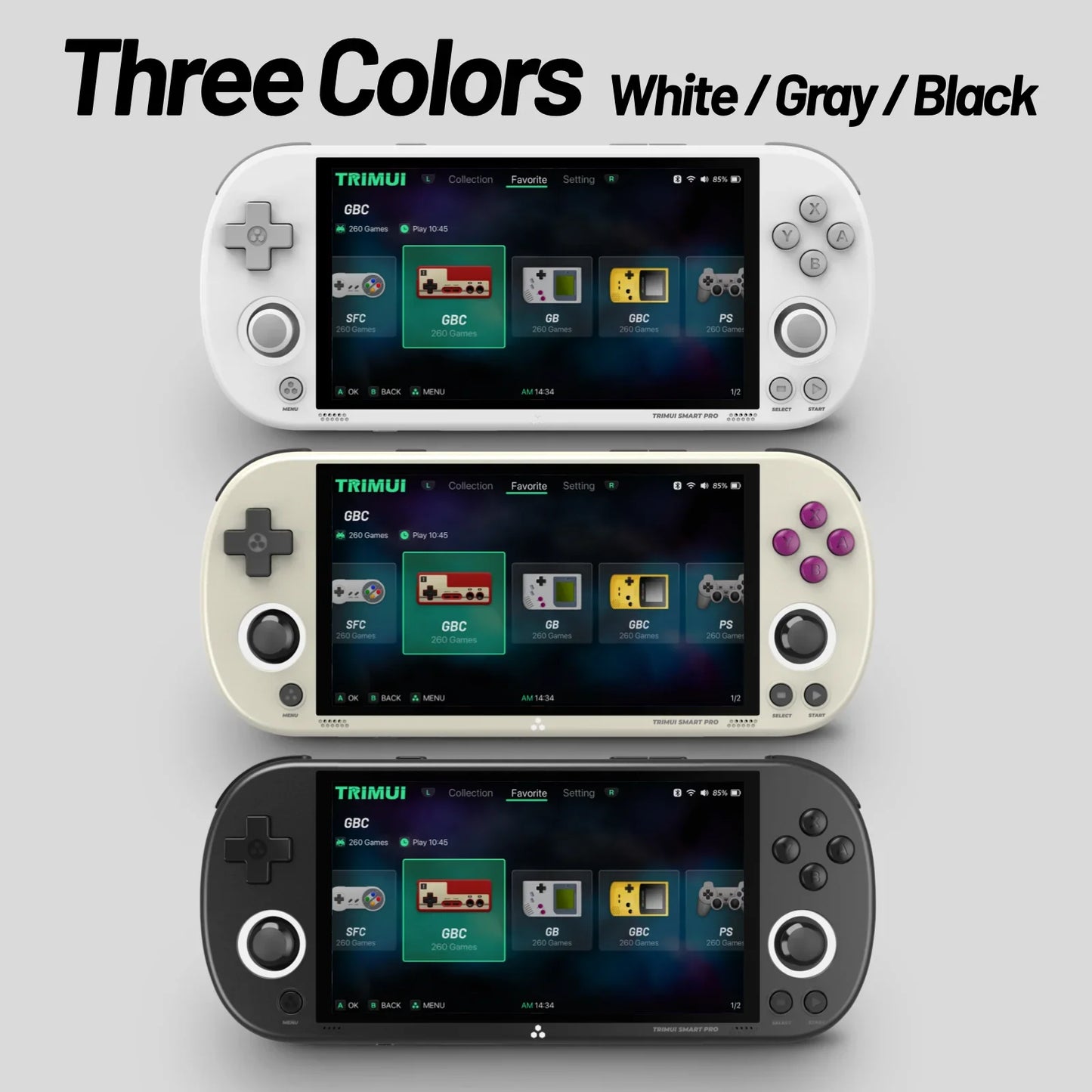 Smart Pro Handheld Game Console 4.96'' IPS Screen Linux System Joystick RGB Lighting Trimui Retro Video Game Console Gift