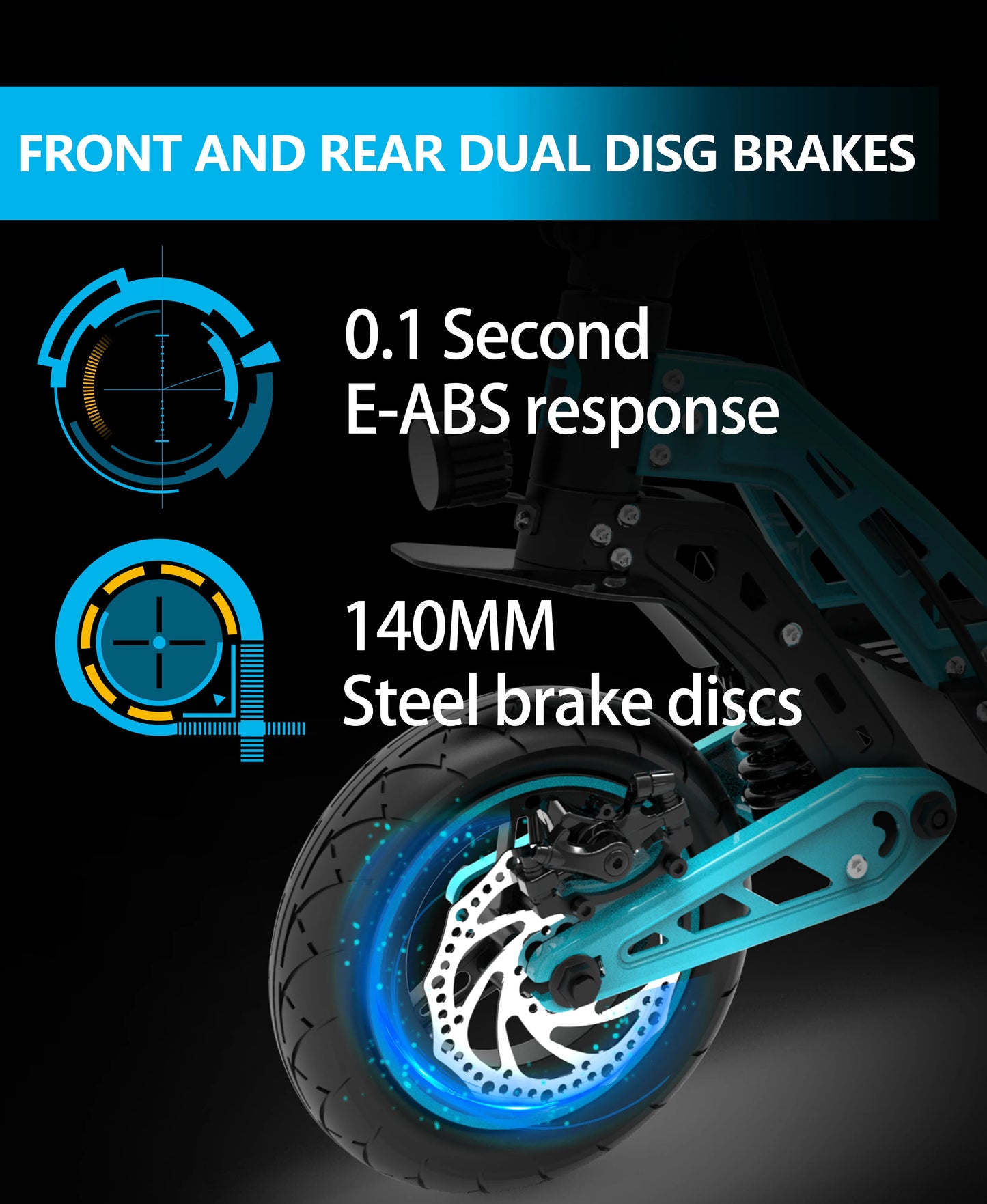 DriveTron 31mph 50kmh Double Absorber Brake Powerful Off-road Adult Big 48V 10inch Tires Adult Electric Scooter