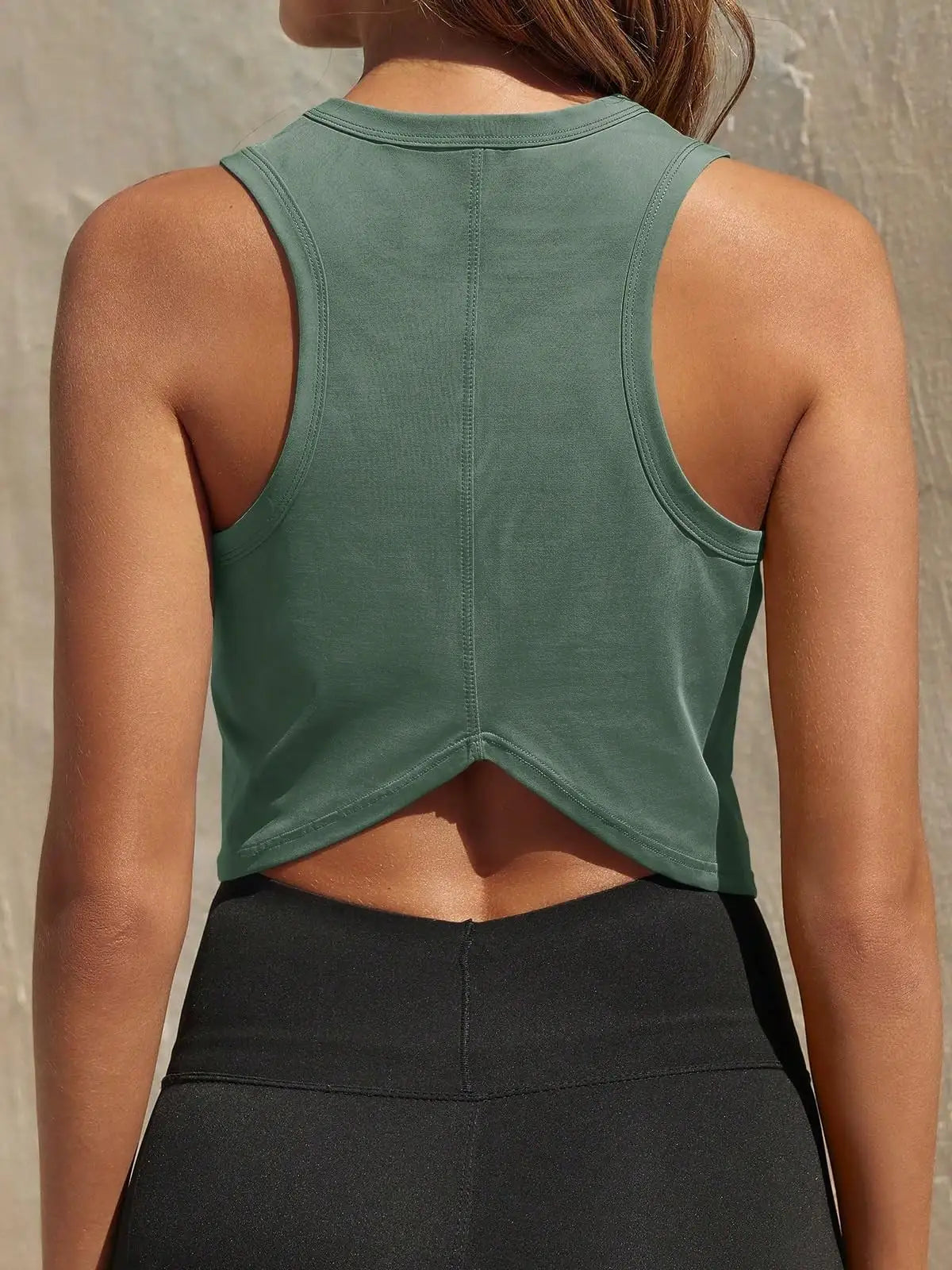 Women's Workout Cropped Tank Tops Racerback Sleeveless Crewneck Running Yoga Active Shirts