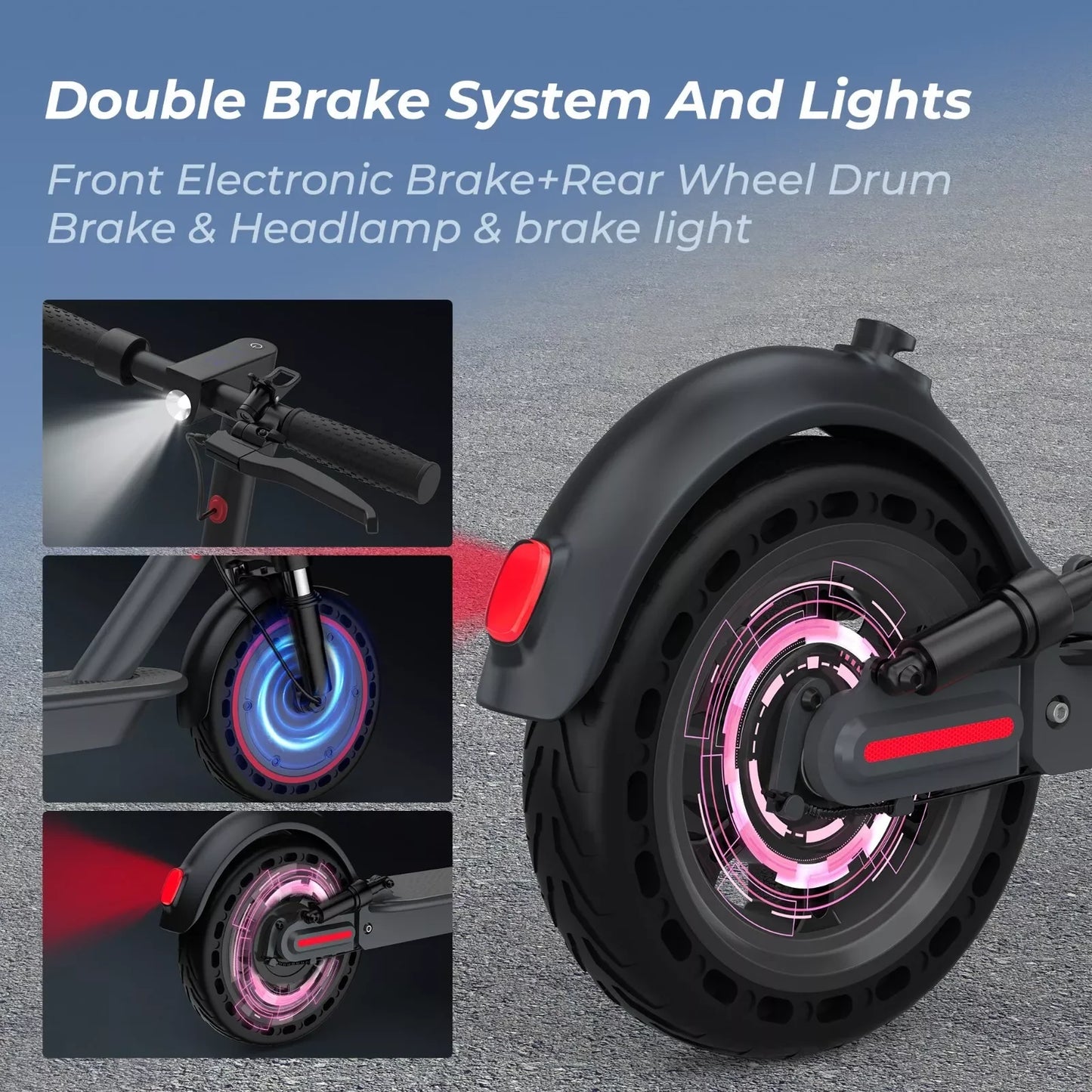 TMAX 10inch Electric Scooter 500W 22MPH Adult APP Smart Scooter Shock-absorbing Anti-skid Folding Electric Scooter