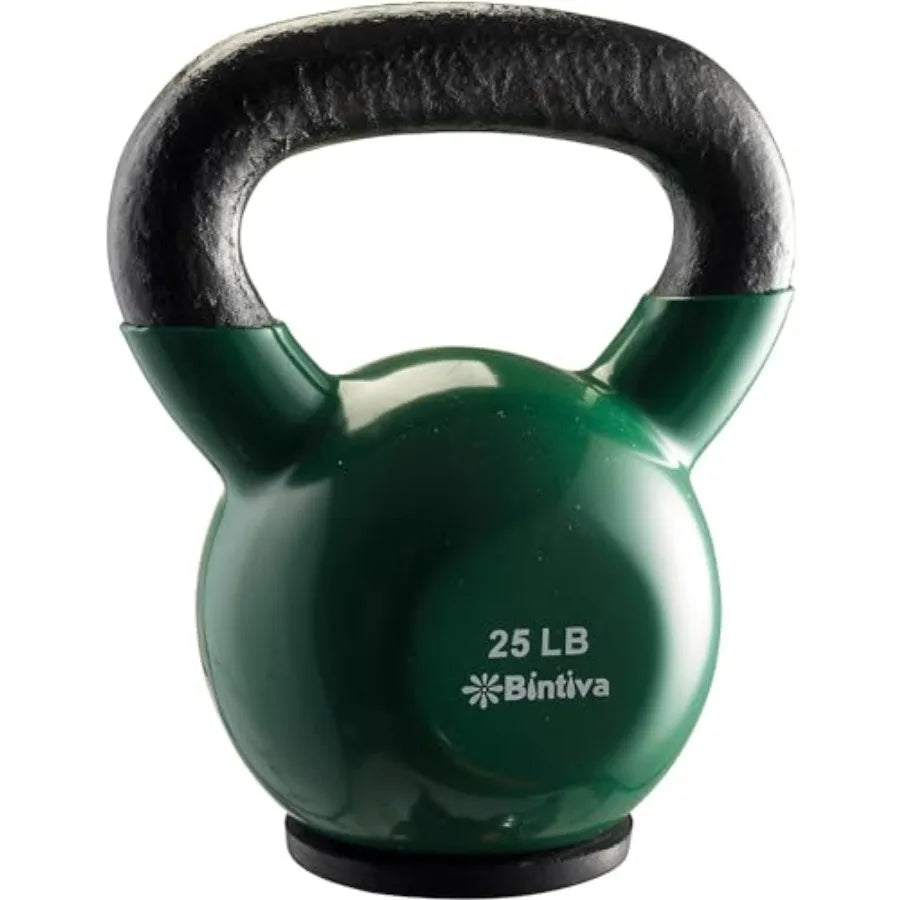 Professional Grade Kettlebell Sets for Home Workout - Cast Iron Kettlebells in Black with Protective Bottom for Men Women Stren