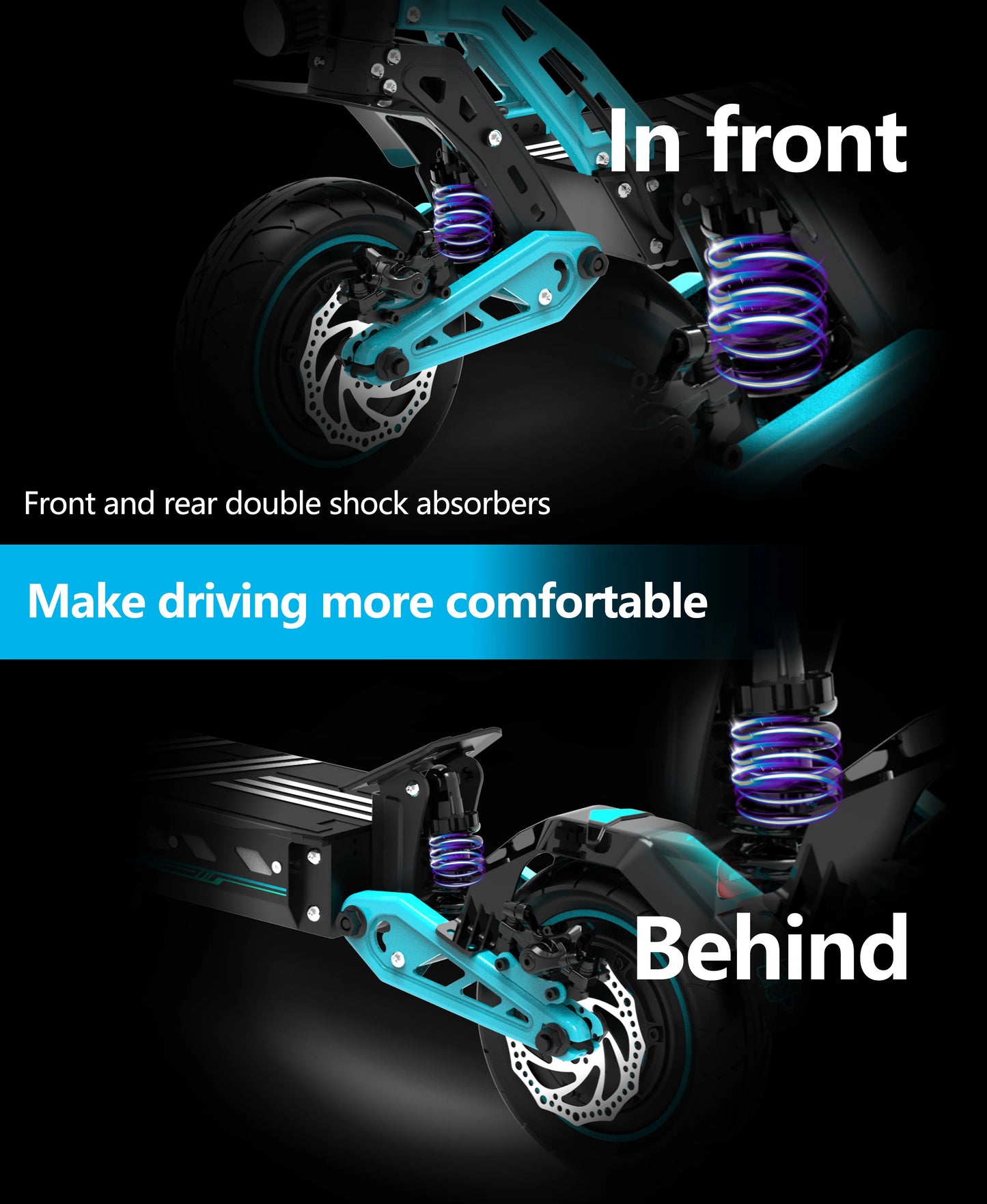DriveTron 31mph 50kmh Double Absorber Brake Powerful Off-road Adult Big 48V 10inch Tires Adult Electric Scooter