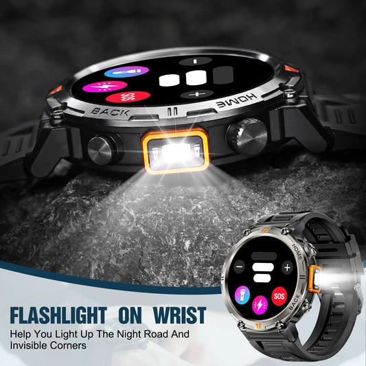 KE3 2025 New Bluetooth Call smartwatch for men Full Touch Screen With Health Monitor heart rate Flashlight Smart watch