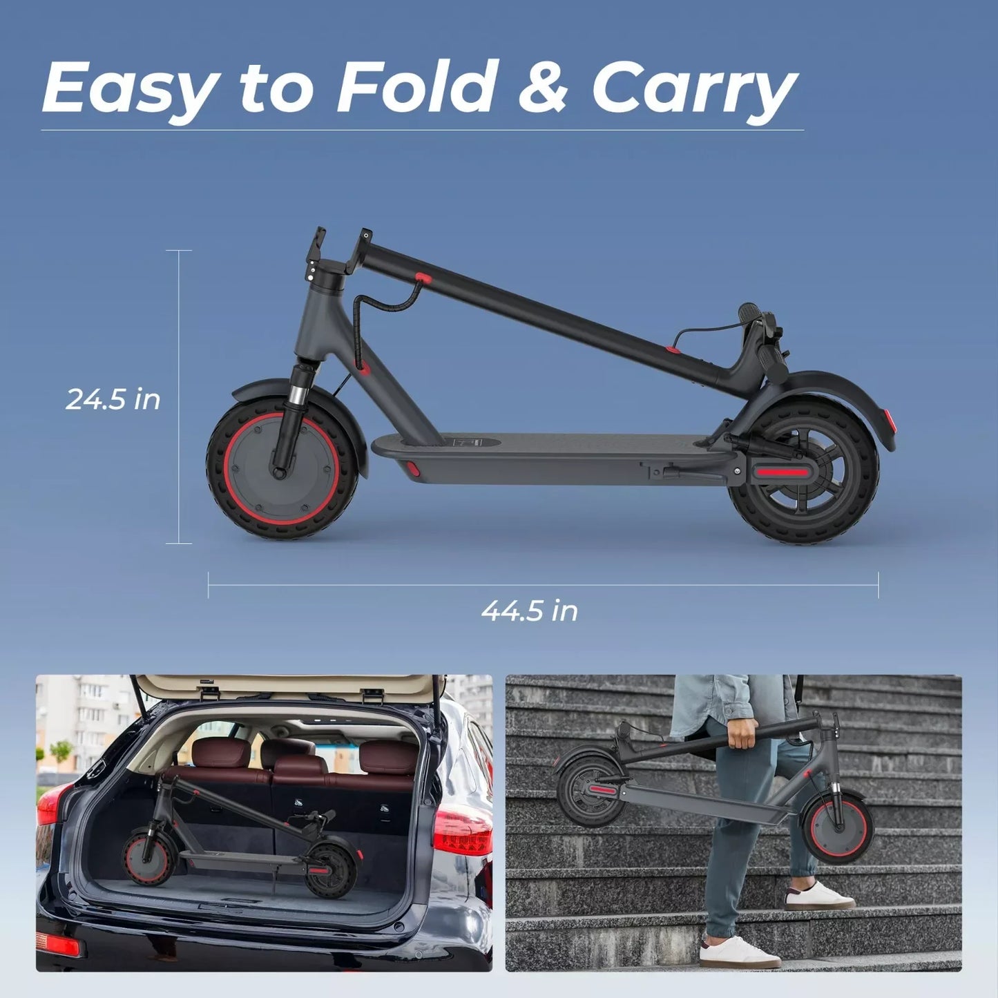TMAX 10inch Electric Scooter 500W 22MPH Adult APP Smart Scooter Shock-absorbing Anti-skid Folding Electric Scooter