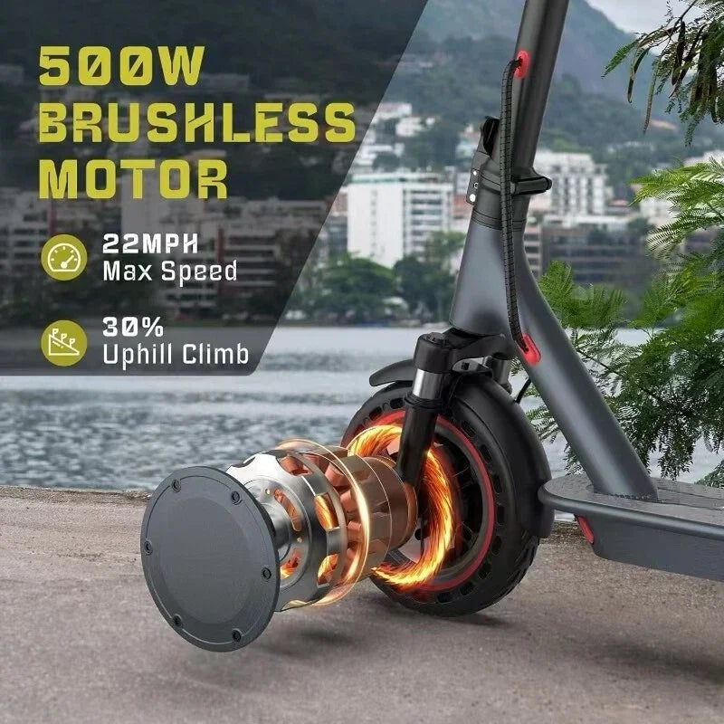 TMAX 10inch Electric Scooter 500W 22MPH Adult APP Smart Scooter Shock-absorbing Anti-skid Folding Electric Scooter