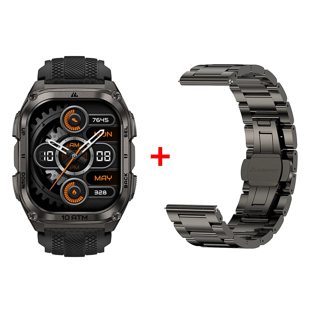 Tank M4 Smart Watch Stainless Steel 6-Sat GPS Offline Maps 10ATM Waterproof 45M Dive 24/7 Health Monitor for Android iOS