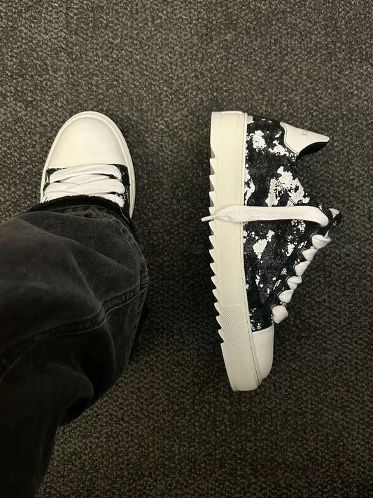 Faionable Low-Top Numeris Sneakers Heightening Casual Sports White Board oes for Couples Lightweight Rubber Outsole