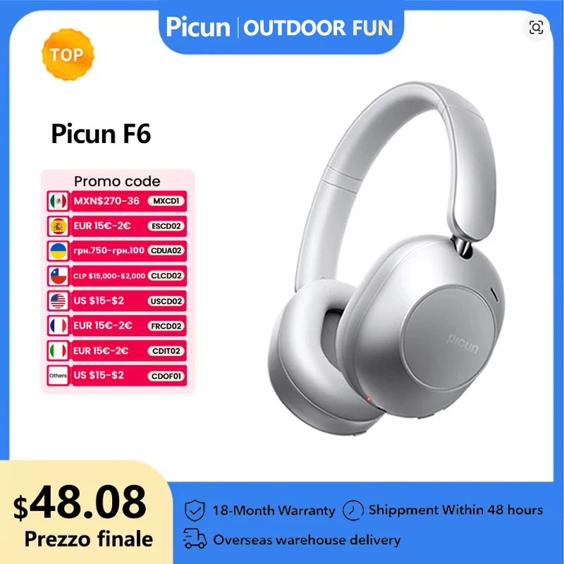 Active Noise Cancelling Bluetooth Headset Hi-Res ANC Head Tracking 3D Audio Wireless Headphones APP Control Low Latency