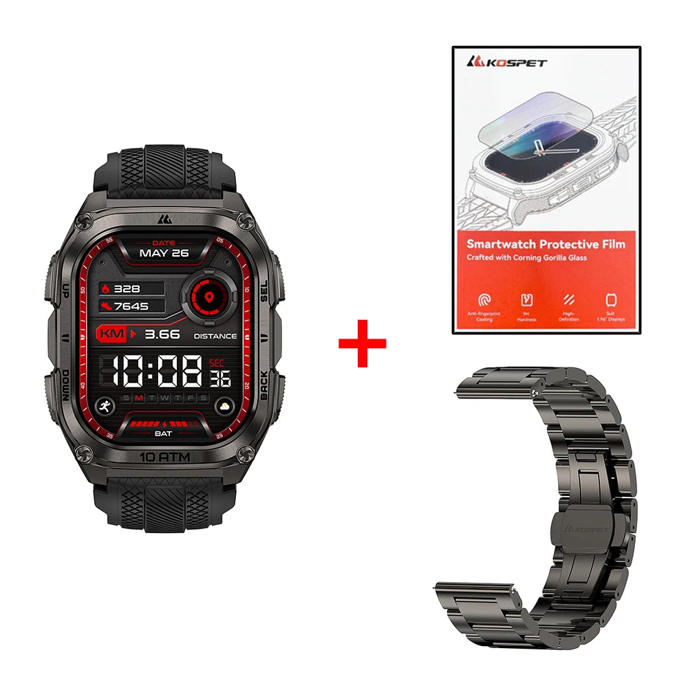 Tank M4 Smart Watch Stainless Steel 6-Sat GPS Offline Maps 10ATM Waterproof 45M Dive 24/7 Health Monitor for Android iOS