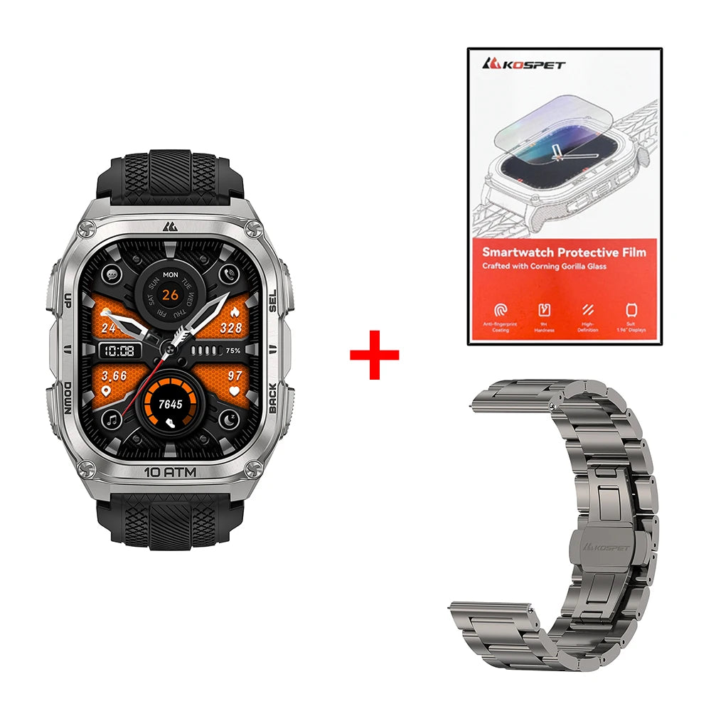 Tank M4 Smart Watch Stainless Steel 6-Sat GPS Offline Maps 10ATM Waterproof 45M Dive 24/7 Health Monitor for Android iOS